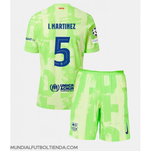 Camiseta Barcelona Inigo Martinez #5 Tercera Equipación Replica 2024-25 para niños mangas cortas (+ Pantalones cortos)